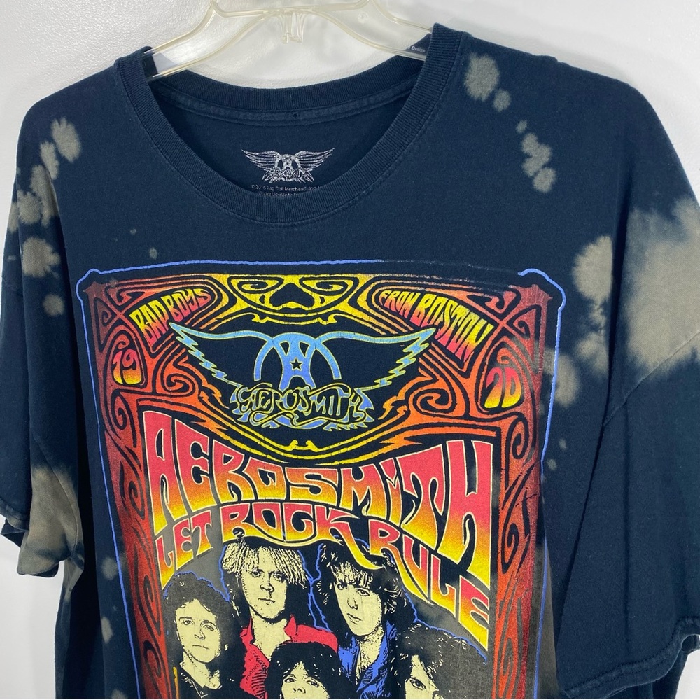 Aerosmith Live Let Rock Rule Tour 2014 Black Tie-Dye Concert Band Tee T-Shirt 3X - Picture 10 of 11
